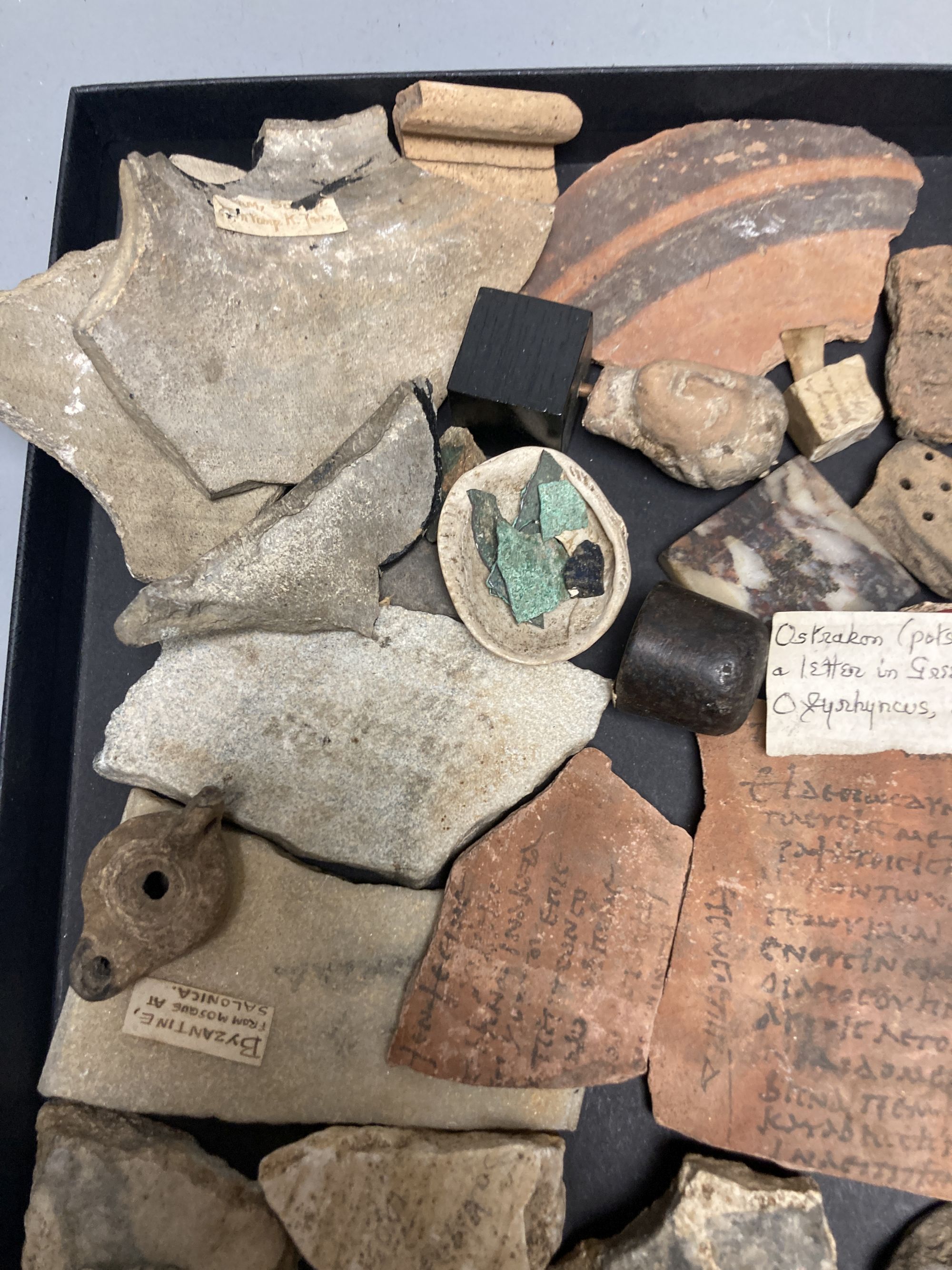 A group of Ancient Greek, Roman and Byzantine pottery and marble fragments